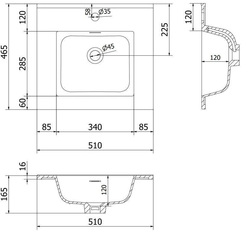 Mexen Orio, kúpeľňová skrinka 50 cm s umývadlom Otis, 1 zásuvka, biela lesklá, 91A10-05047-1-BF00-W18M00