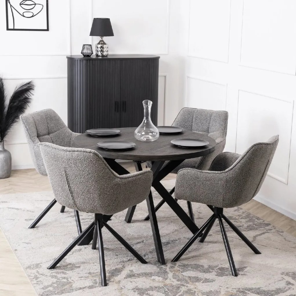 PROXIMA.store - Člúnená otočná stolička PEONY FARBA: sivá