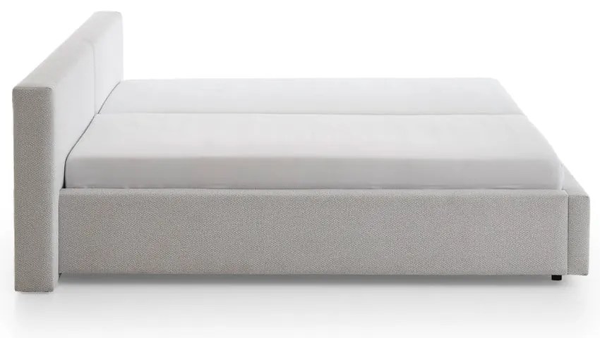 Svetlosivá čalúnená dvojlôžková posteľ bez roštu 180x200 cm Cube – Meise Möbel