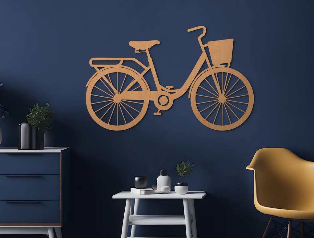 drevko Nálepka na stenu Retro bicykel Rozmer obrazu: 40,5 x 65 cm, Farba dekorácie: Čierna