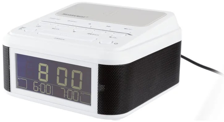 Silvercrest® Rádiobudík s nabíjaním Qi a Bluetooth® (biela) (100334195)