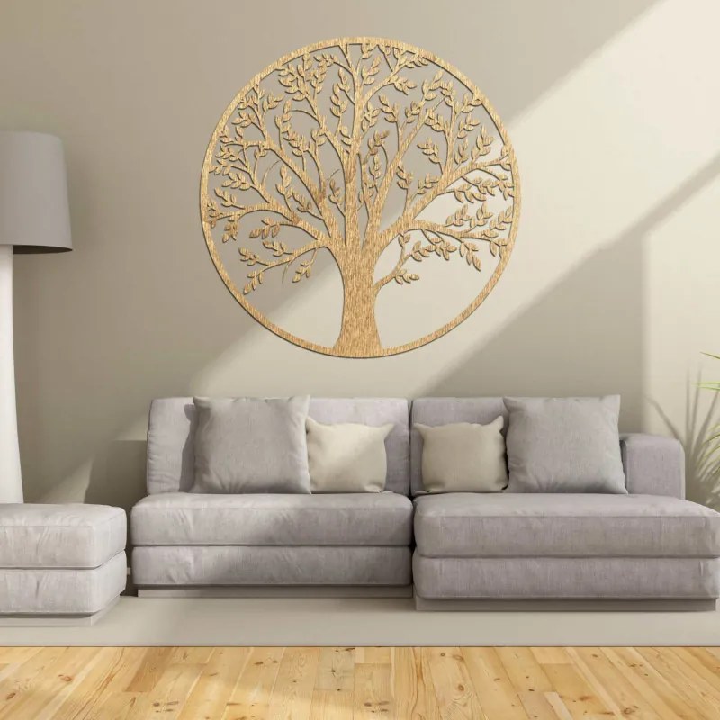 Drevený Strom života v kruhu | Elegantná dekorácia na stenu | SENTOP PR0217