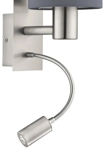 Eglo 96479 - LED Flexibilné svietidlo PASTERI 1xE27/40W+LED/3,8W šedá