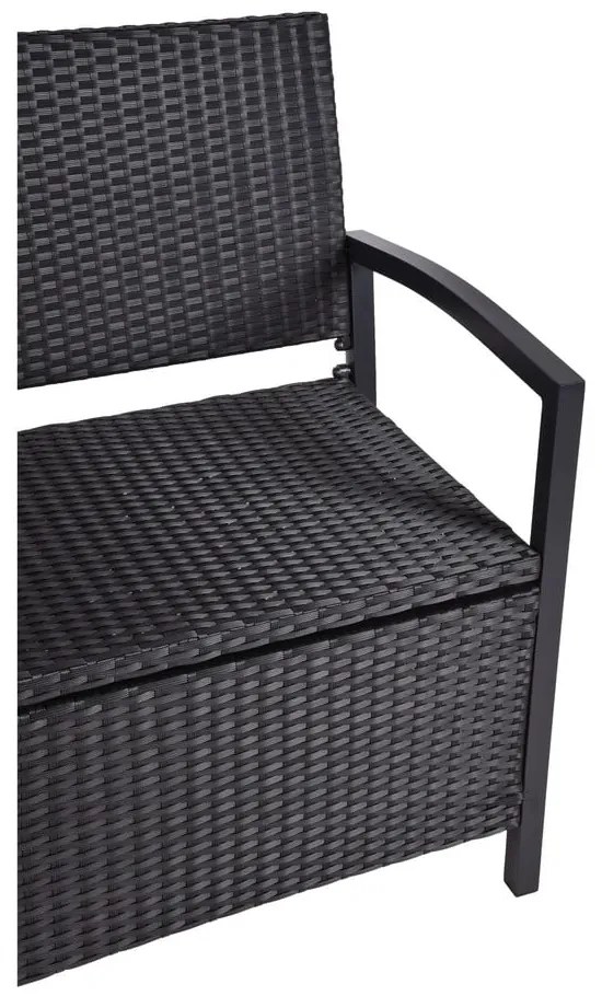 Čierna záhradná lavica z umelého ratanu Ferrara – Garden Pleasure