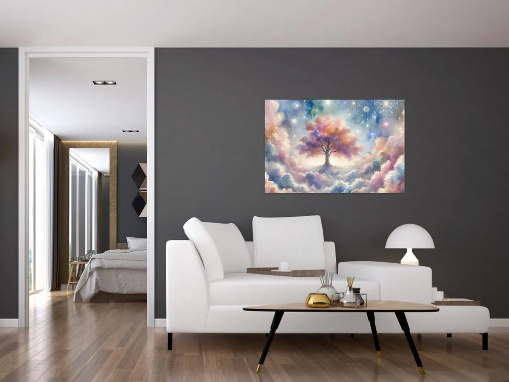 Obraz – Strom života v oblakoch (90x60 cm)