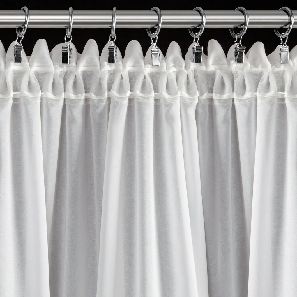 KRÁTKA ZÁCLONA NA PÁSKE EVA MINGE ROSES11 150X70 CM BIELA