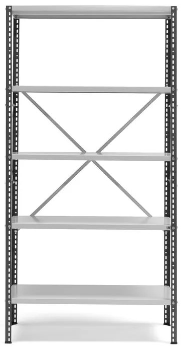 Policový kovový regál POWER, základná sekcia, 1970x1010x500 mm, tmavo šedý