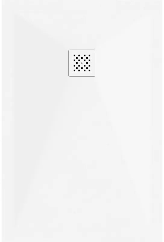 Mexen Stone+, obdĺžniková vanička z minerálneho kompozitu 100 x 80 cm, biela, biela krytka, 44108010-W