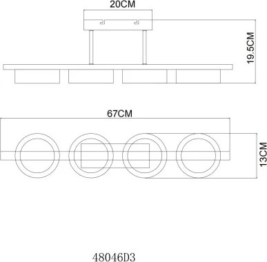 Globo 48046D3 - LED prisadený luster ZARA LED/24W/230V 3000K
