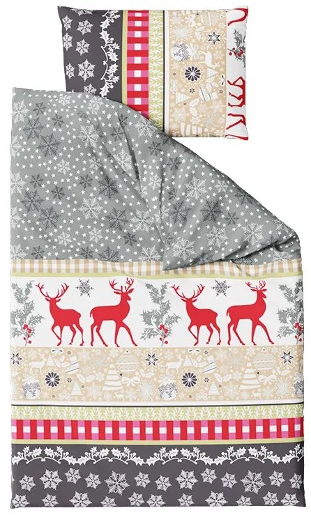 Flanelové obliečky CHRISTMAS TIME farebné Rozmer obliečky: 2 ks 70 x 90 cm | 200 x 220 cm