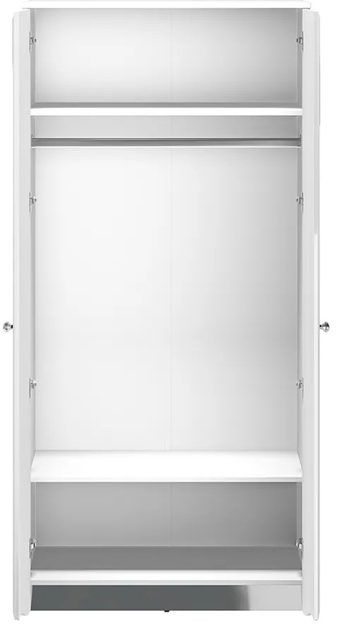 ŠATNÍKOVÁ SKRIŇA CRISTINE BIELY LESK + ZRKADLOVÝ SOKEL 90 cm