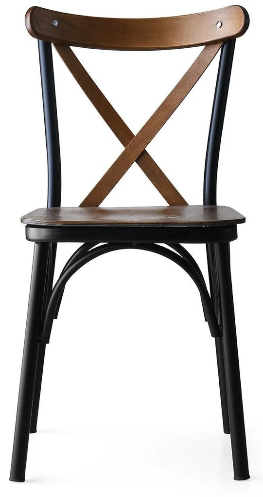 Súprava 4 ks jedálenských stoličiek Ekol z masívu orech/čierna