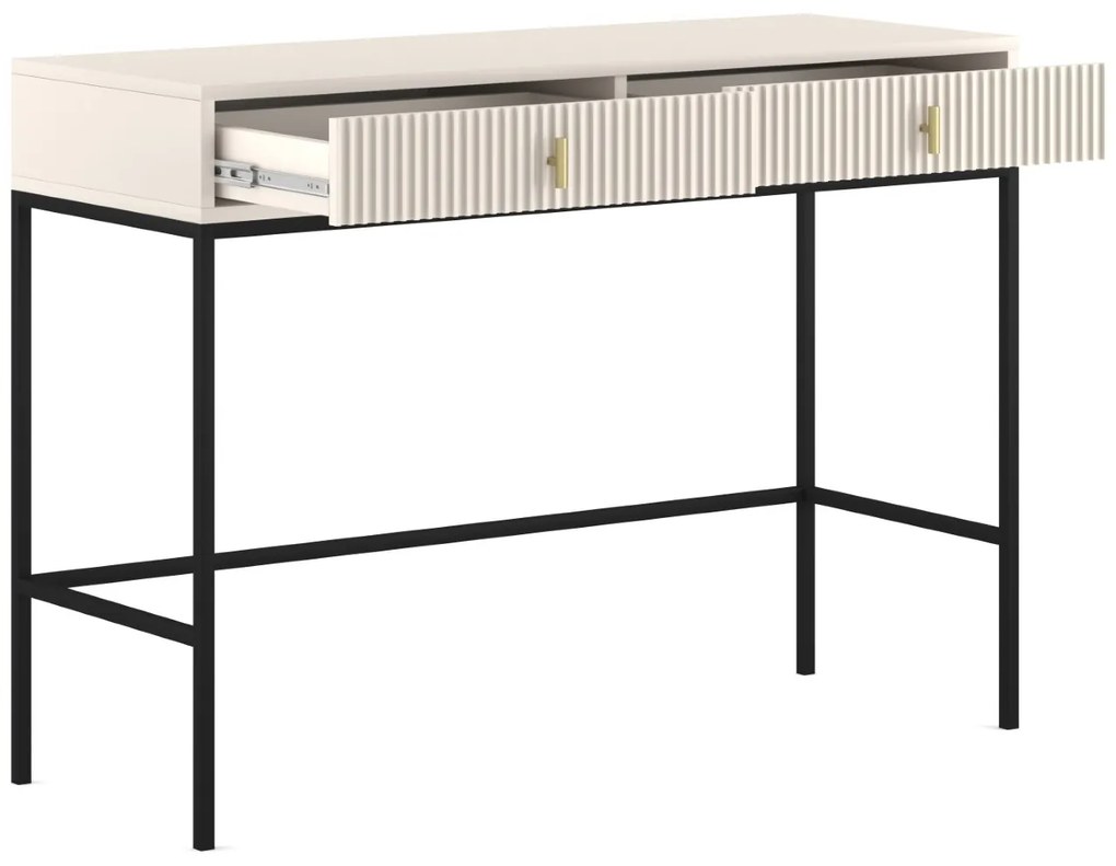 Toaletný stolík Maggiore 104 cm kašmír/čierny/zlatý