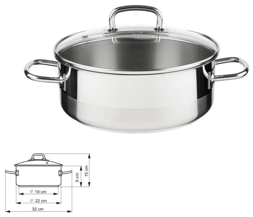Kastról nerez + pokr. 22cm/3,0L PROFESSIONAL kolimax