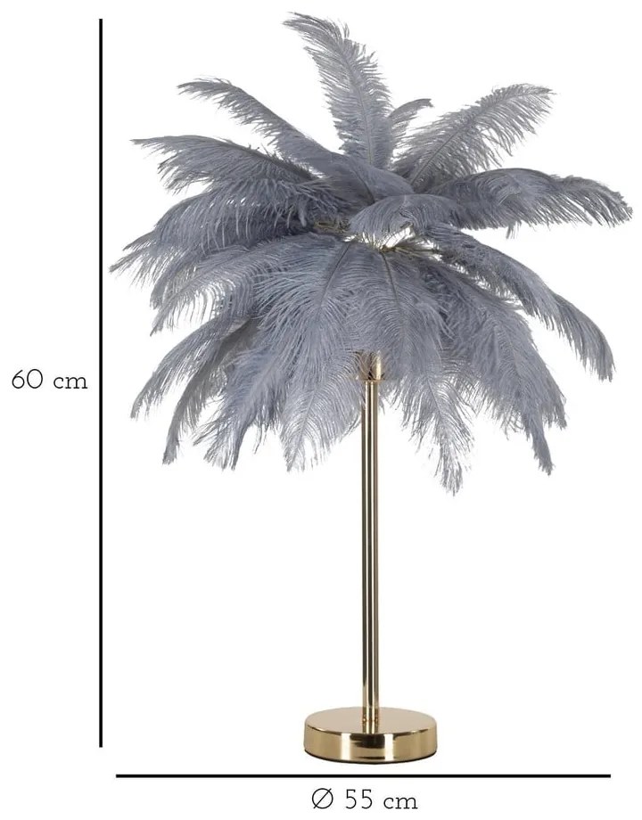 Stolová lampa v sivo-zlatej farbe (výška 55 cm) Palm – Mauro Ferretti