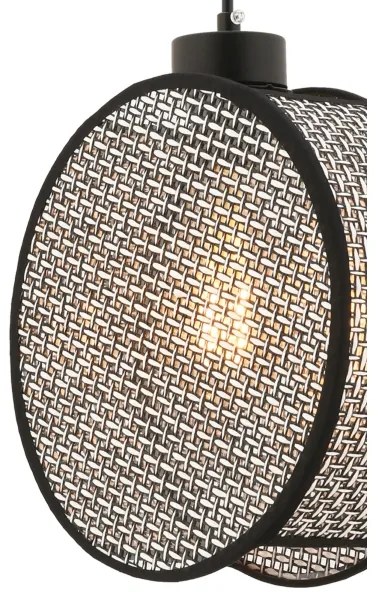 Závesné svietidlo na lanku DRUM 1xE27/60W/230V sivá/čierna