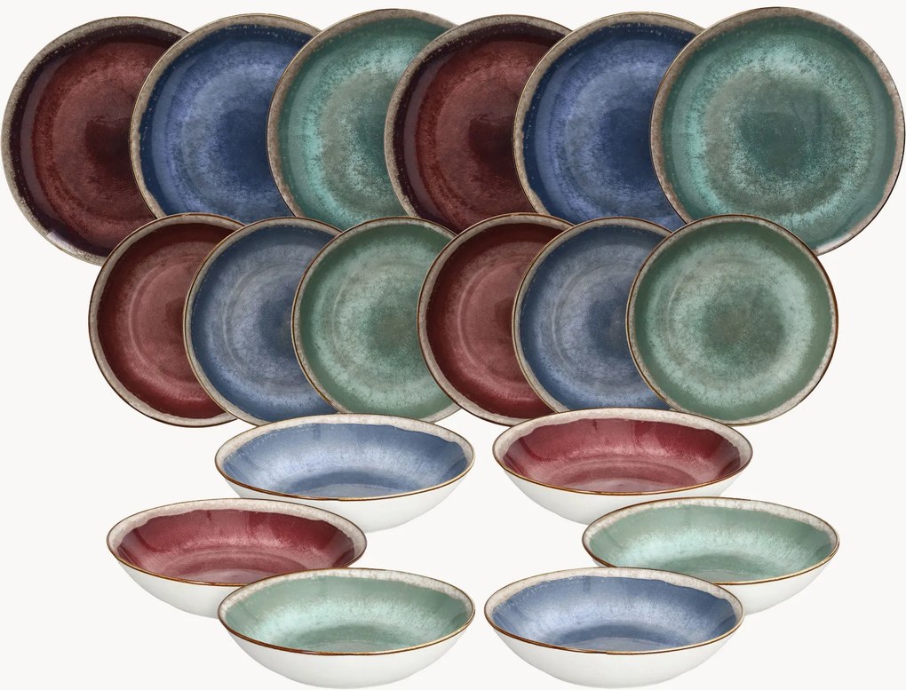 Porcelánová súprava riadu Moon, 6 osôb, 18 ks