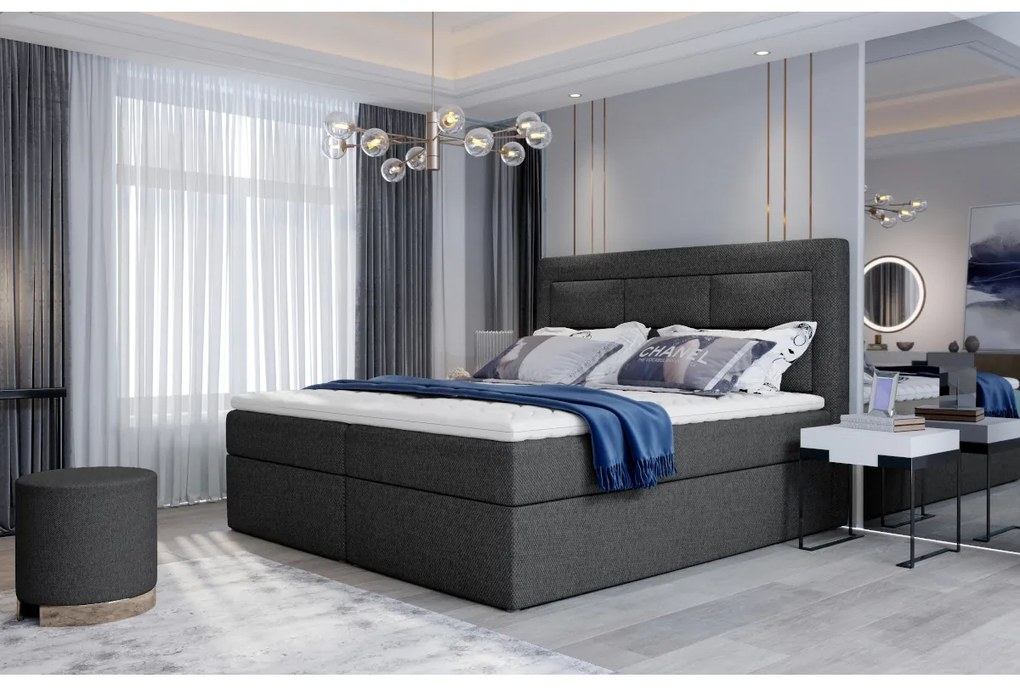 Čalúnená posteľ boxspring SAVOY, 140x200, mat velvet 63