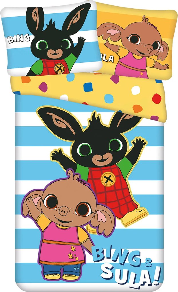 Jerry Fabrics Bavlnené obliečky 140x200 + 70x90 cm - Zajačik Bing "Sula"
