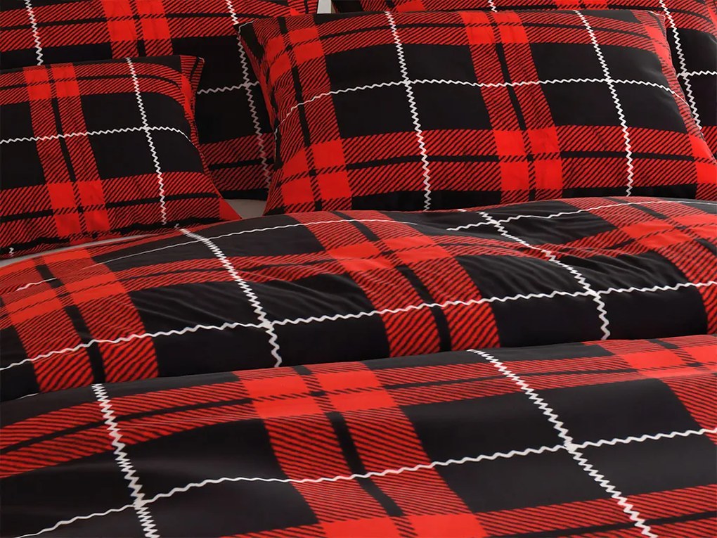 Obliečky mikroplyš ALBURY červené Rozmer obliečky: 2 ks 70 x 90 cm | 200 x 220 cm