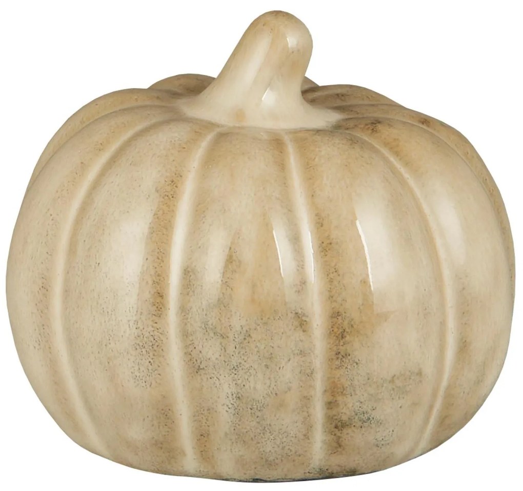 IB Laursen Kameninová dekorácia tekvice PUMPKIN STANDING Ø8 cm krémová