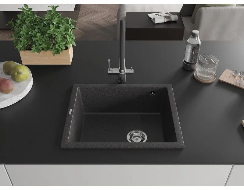 Mexen Pedro - drez granitový 56,0x46,0cm, 1-komorový, čierna-škvrny, 6508561000-76