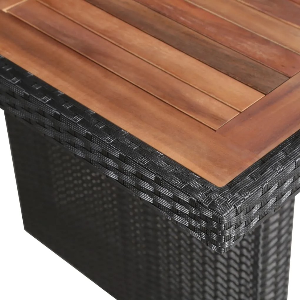 vidaXL Záhradný stôl 240x90x74 cm, polyratan a akáciový masív