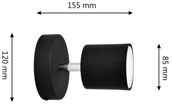 Nástenné bodové svietidlo PUNTA 1xGX53/10W/230V čierna