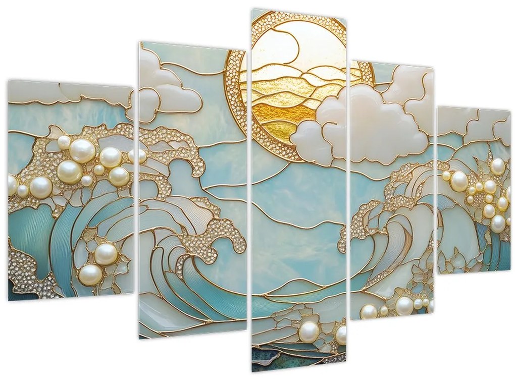 Obraz - 3D perly v oceáne (150x105 cm)