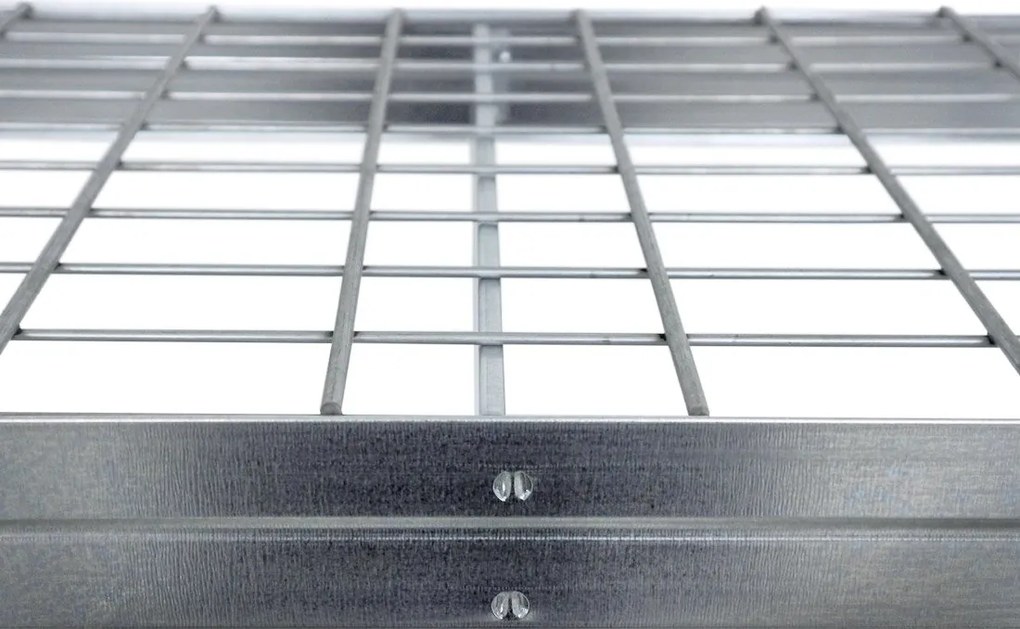 Kovové regály RIVET PRO 252x120x60 oceľová mriežka 5 úrovní pozinkovaná