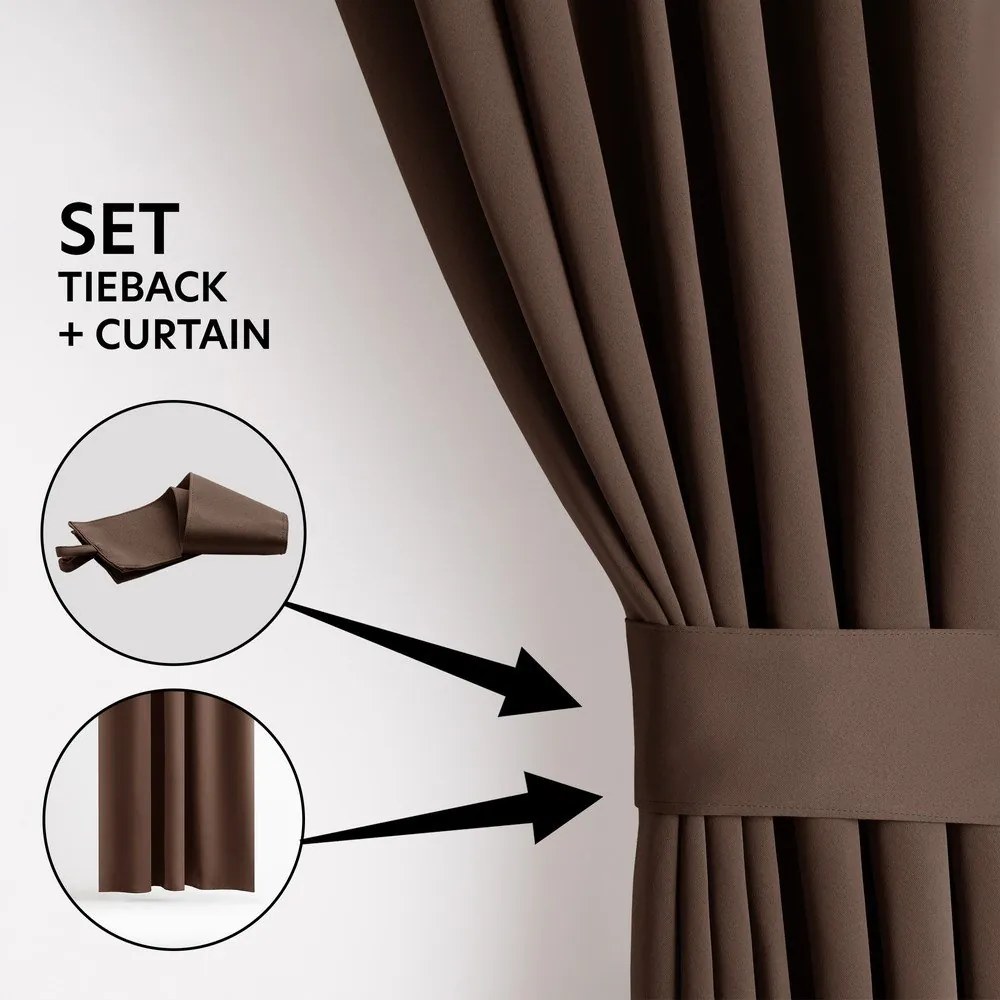 Hnedý zatemňovací termo záves 140x245 cm Pleat – Restilo