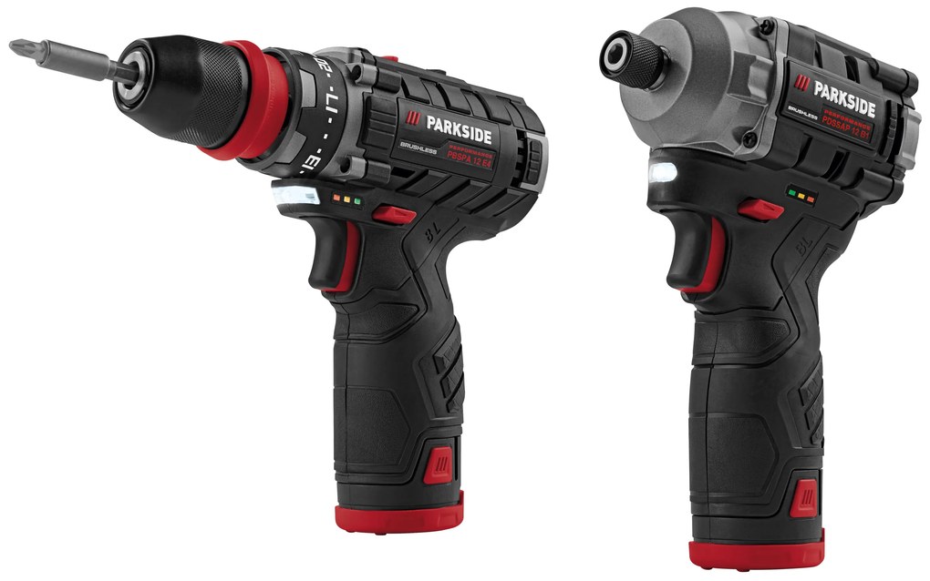 Parkside Performance®  Štartovacia súprava aku vŕtací skrutkovač + aku rázový uťahovák 12 V  (100393961)