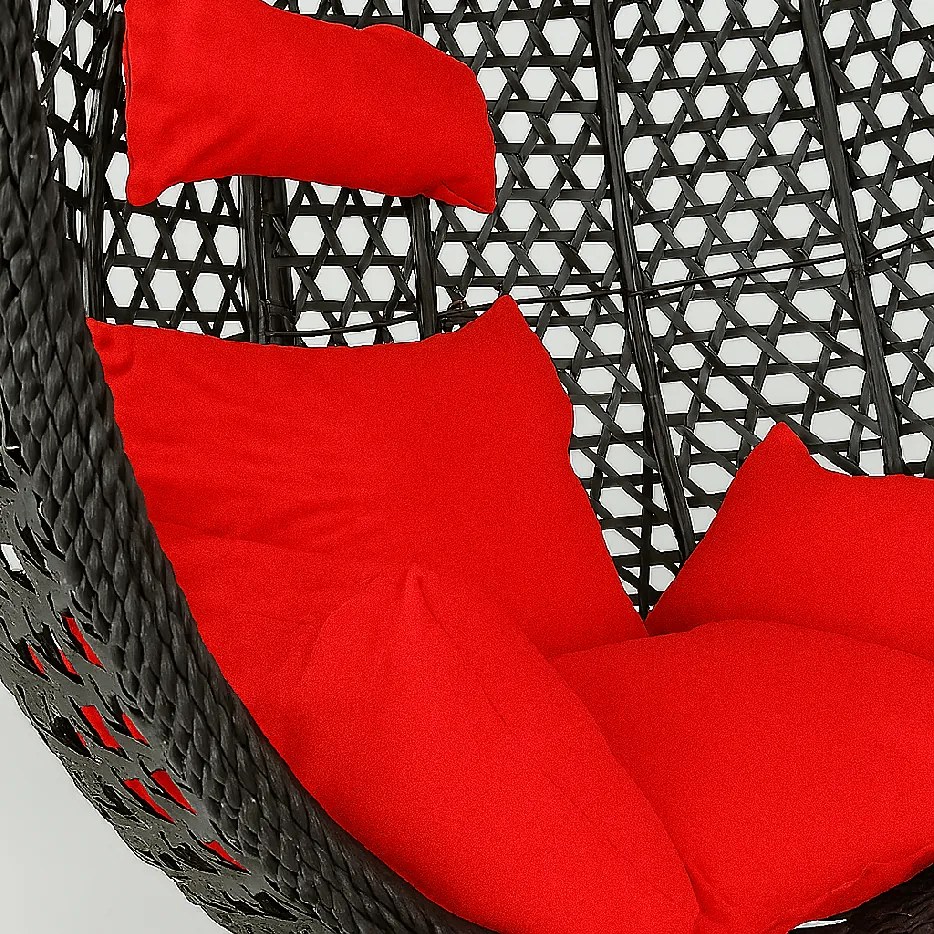 Závesné ratanové hojdacie kreslo KAYLA PLUS čierne