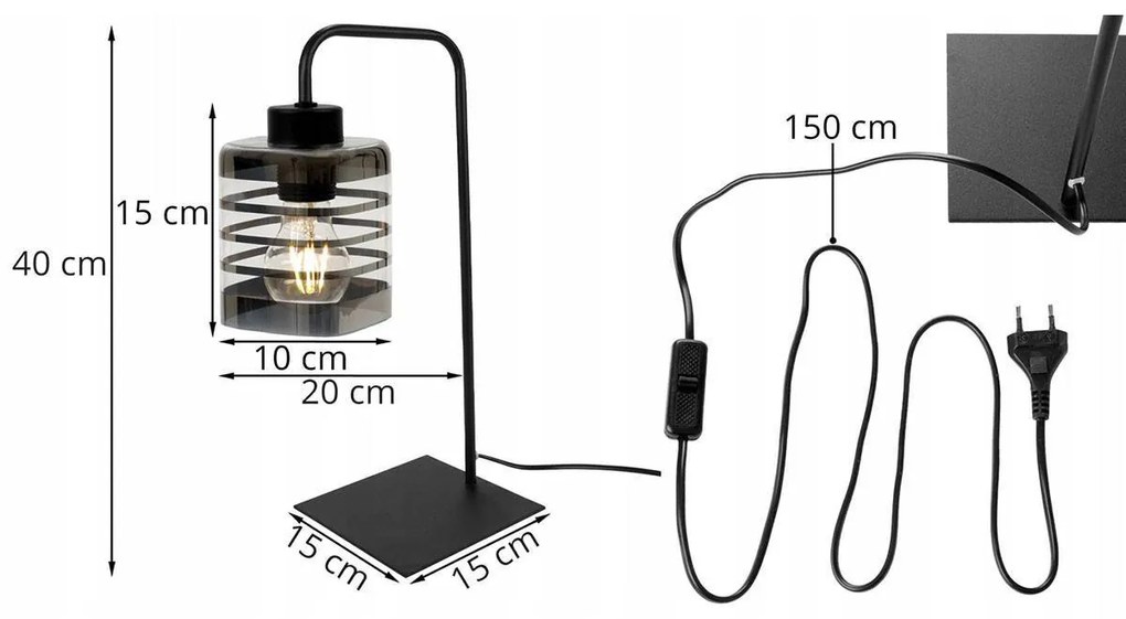 Stolná lampa Helix, 1x sklenené tienidlo