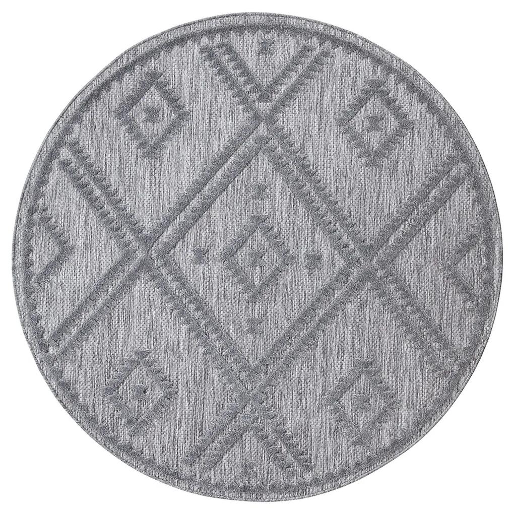 Dekorstudio Okrúhly terasový koberec SANTORINI - 454 antracitový Priemer koberca: 200cm