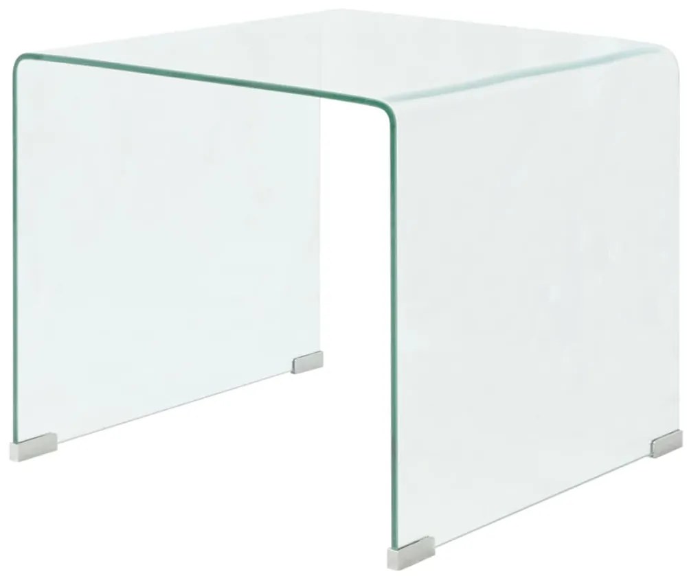 vidaXL Konferenčný stolík z tvrdeného skla, 49.5 x 50 x 45 cm, priehľadný
