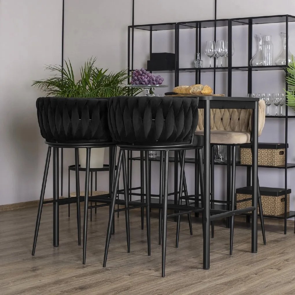 PROXIMA.store - Luxusná barová stolička FLORES FARBA: čierna, FARBA NÔH: čierna