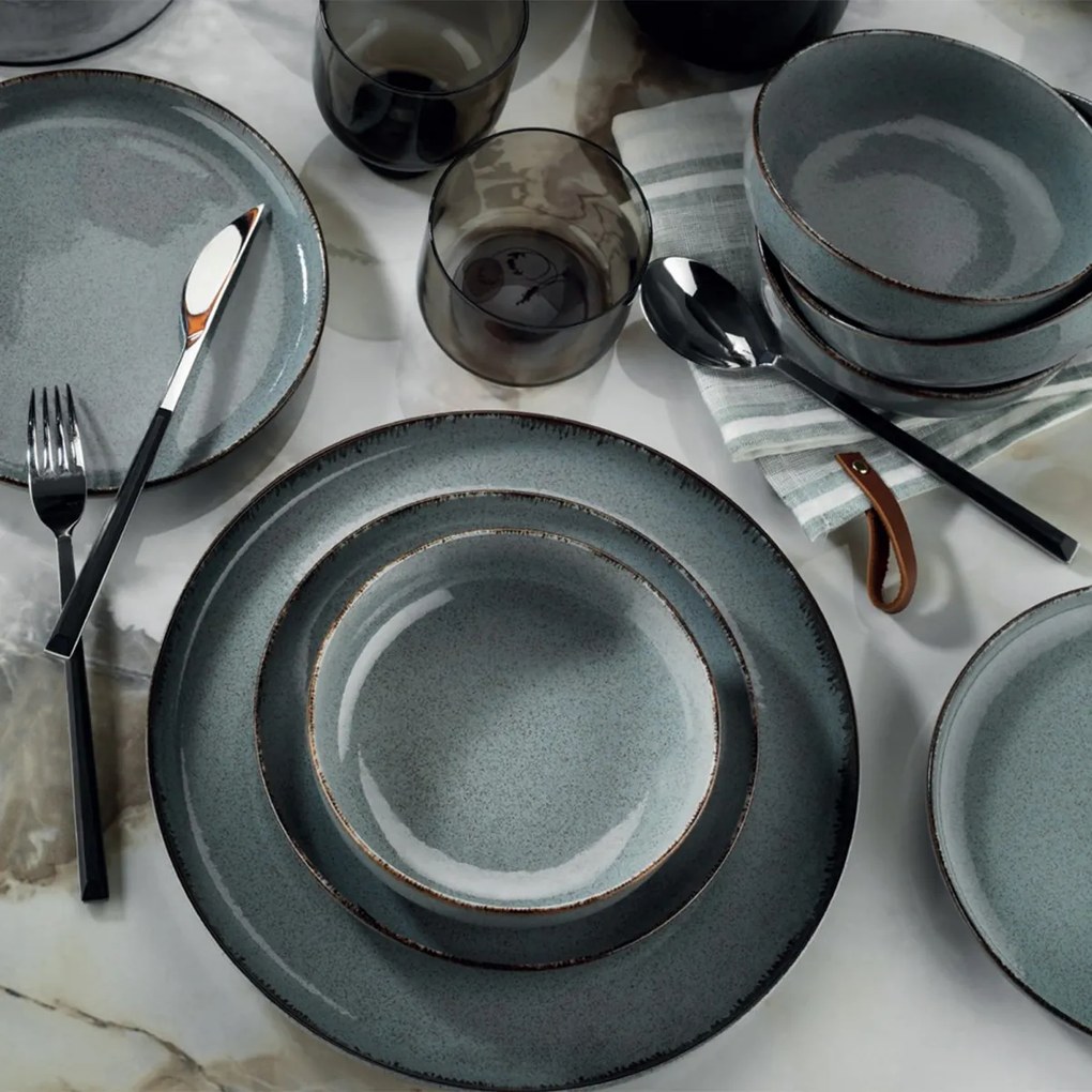 Porcelánová sada 24 ks talířů BlueBlue šedá/modrá