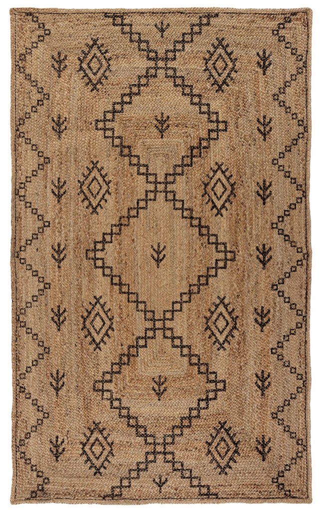Kusový koberec Printed Jute Rowen Natural/Black, 200x290, béžová, chodba / predsieň, Flair Rugs