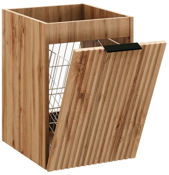 Závěsná koupelnová skříňka s košem na prádlo Casad 40 cm dub wotan