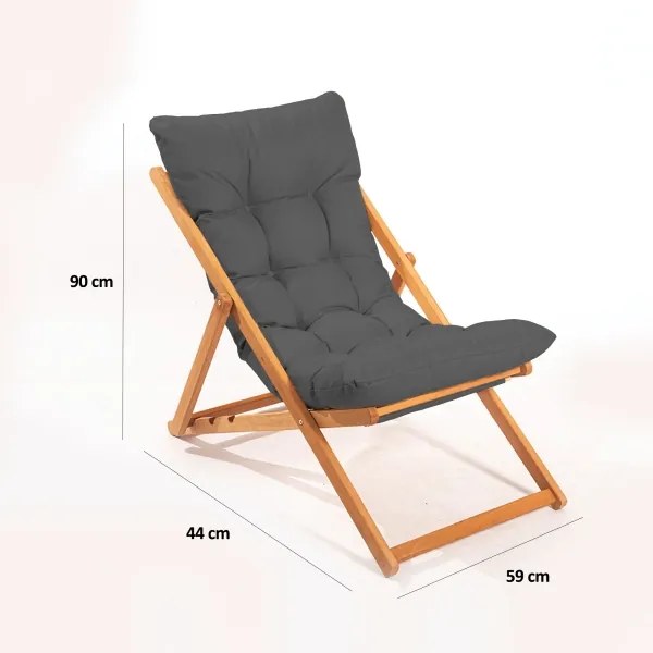 Záhradné lehátko sivé/buk