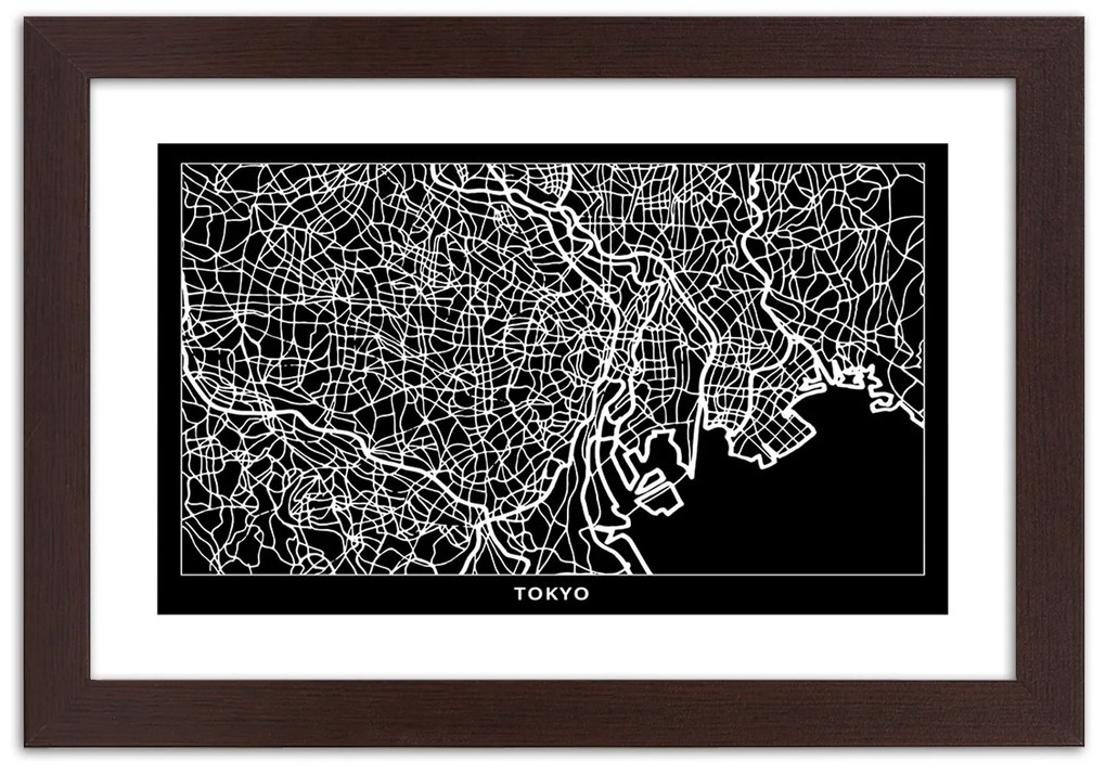 Gario Plagát Plán mesta Tokio Farba rámu: Bez rámu, Rozmery: 100 x 70 cm