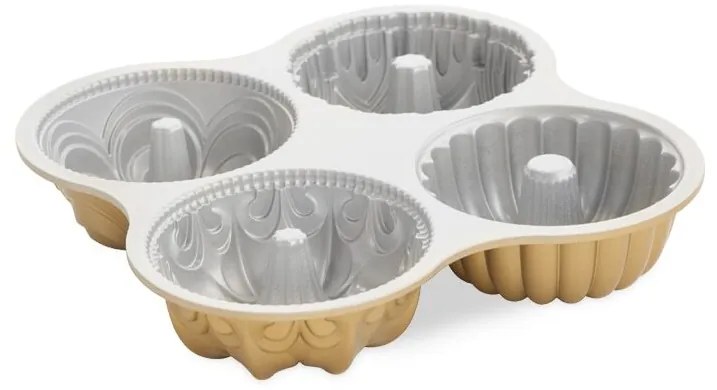 Nordic Ware bundt panvica so 4 formami Quartet, 9 šálok, zlatá, 91377