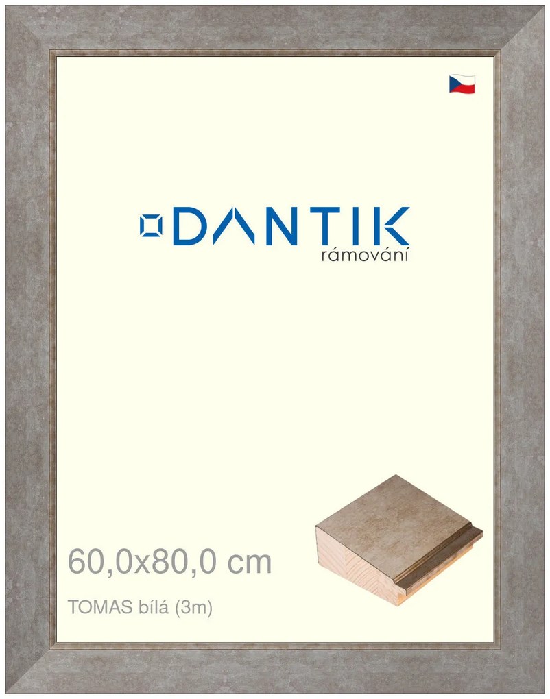 DANTIK rám na obraz 60x80 | TOMAS bílá velká (Plexi Čiré)