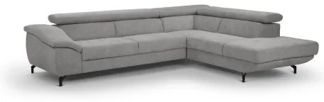 Rozkladacia rohová sedacia súprava BRESCIA do L pravá, šedá, s úložným priestoro