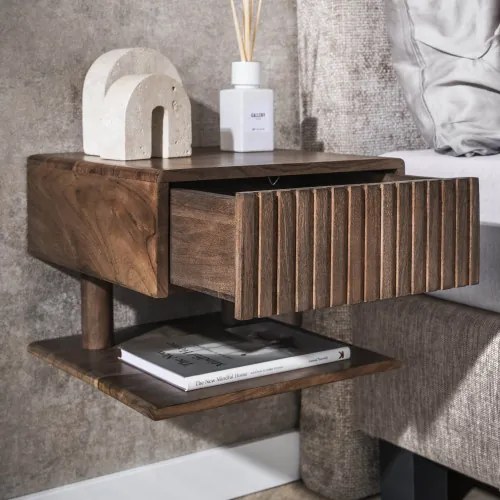Nočný stolík 30-12 Carve Drevo Acacia - Komfort-nábytok