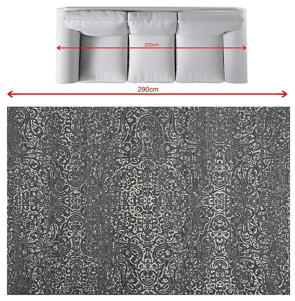 Koberec Velvet wool/petrol blue 200x290cm