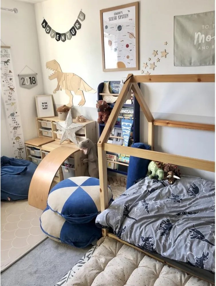 Drevená nástenná dekorácia Origami T-rex – dinosaurus do detskej izby S