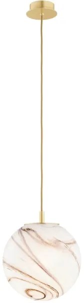 Argon 8447 - Luster na lanku ALMIROS 1xE27/15W/230V pr. 25 cm alabaster zlatá
