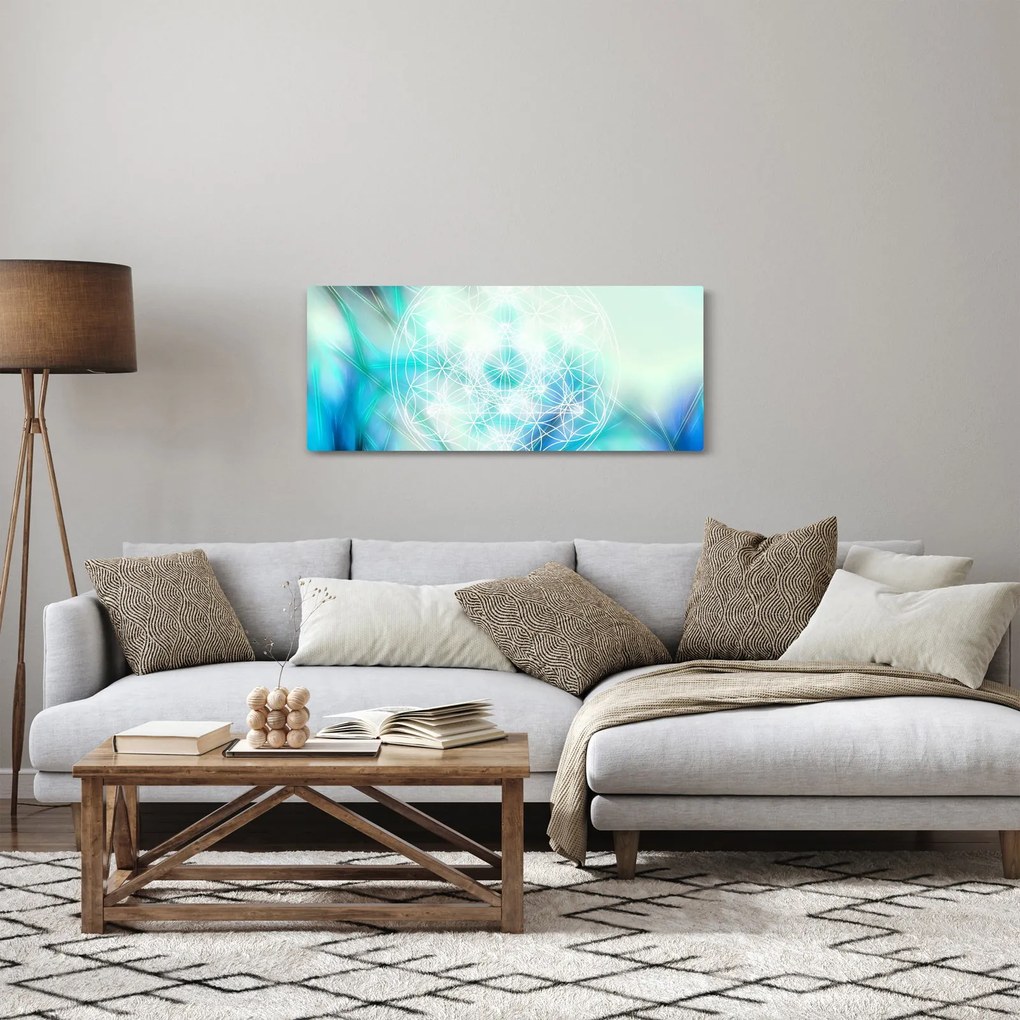 Obraz - Merkaba v tyrkysovom pozadí (120x50 cm)
